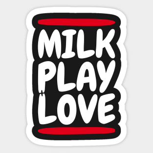 milk play love black Sticker